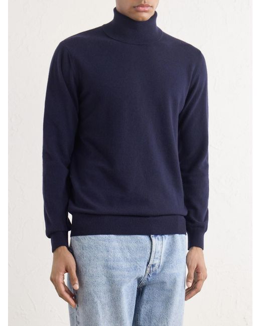 Piacenza 1733 Blue Turtleneck Wool And Cashmere-blend Sweater for men