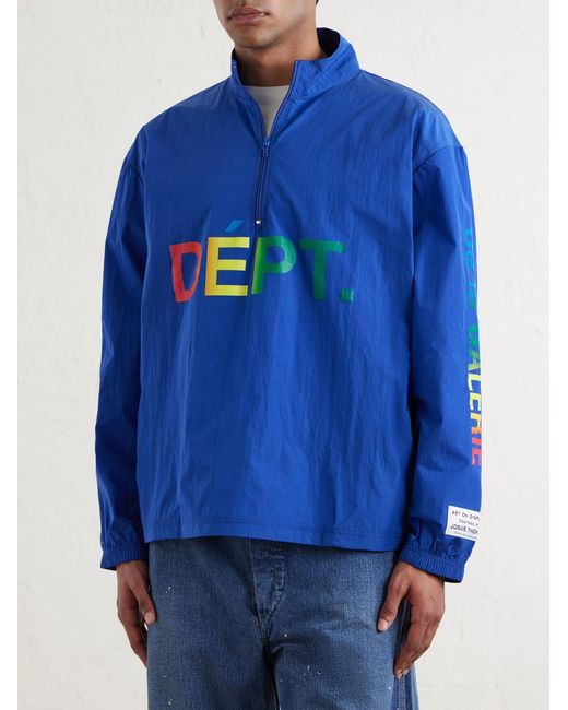 GALLERY DEPT. Blue Wave Logo-Print Shell Half-Zip Jacket for men