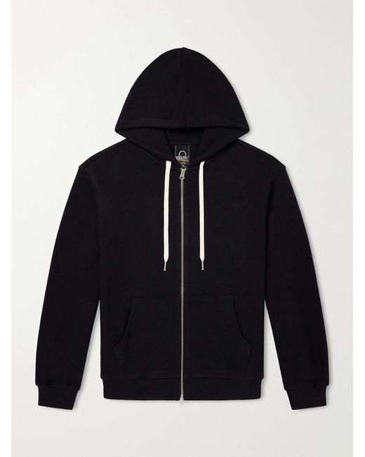 FRIZMWORKS Blue Waffle-Knit Cotton Zip-Up Hoodie for men