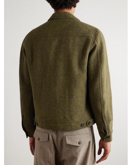 Sid Mashburn Green Scrambler Harris Wool-tweed Jacket for men