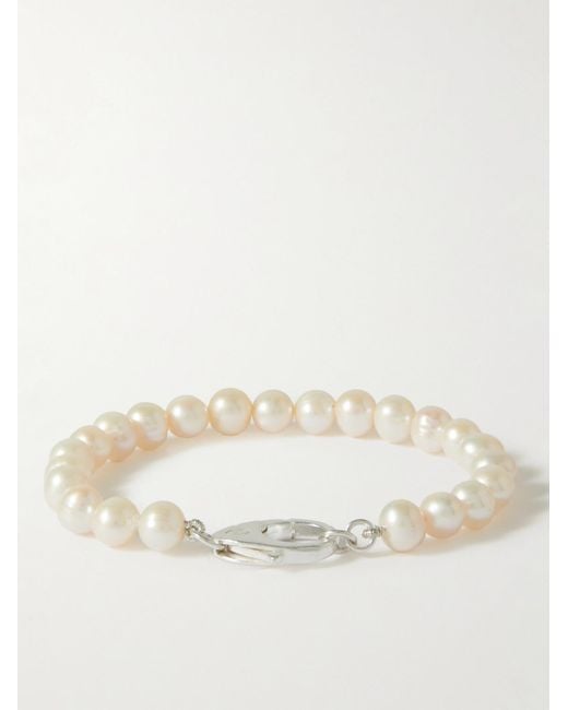 Hatton Labs Natural Silver Freshwater Pearl Bracelet for men