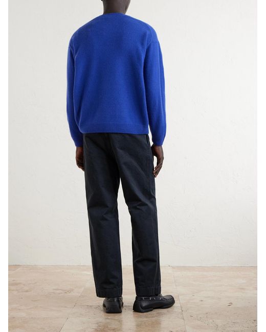 Auralee Blue Cashmere Sweater for men