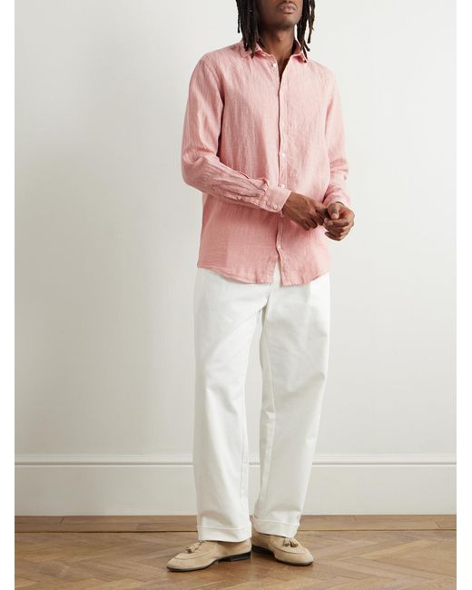 Massimo Alba Pink Linen Shirt for men