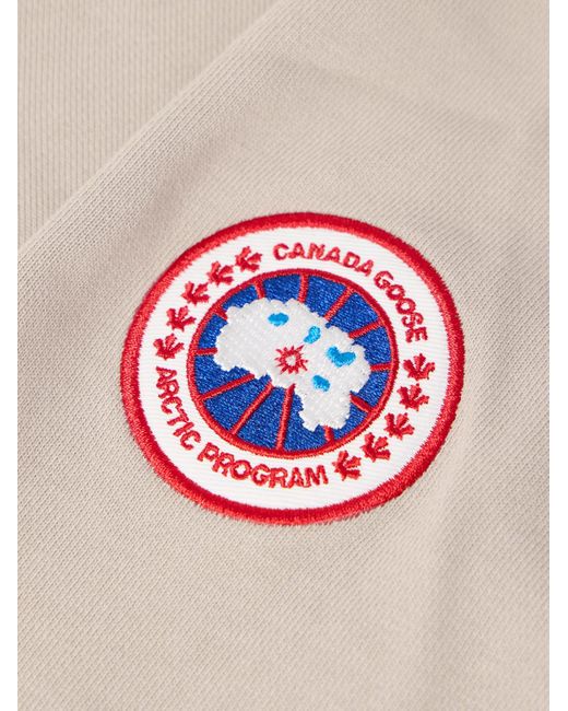 Canada Goose Natural Huron Logo-Appliquéd Organic Cotton-Jersey Hoodie for men