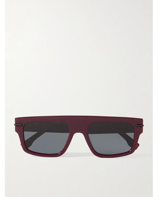 Fendi Graphy Sonnenbrille mit D-Rahmen aus Azetat in Red für Herren