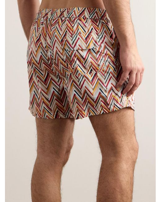 Missoni Pink Straight-leg Mid-length Printed Swim Shorts for men