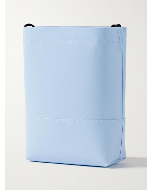 Marni Blue Logo-print Textured-pvc Bucket Bag for men
