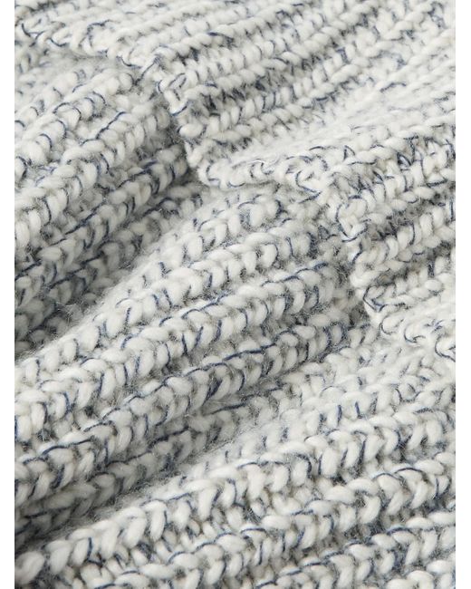 Brunello Cucinelli Gray Brushed Ribbed-Knit Beanie