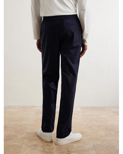 Sease Blue Mindset Straight-Leg Stretch Virgin Wool-Flannel Trousers for men