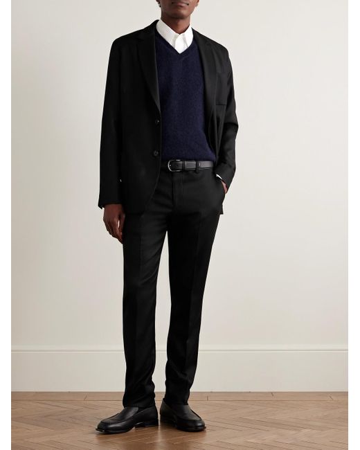 Paul Smith Black Slim-fit Wool And Cashmere-blend Flannel Suit Trousers for men