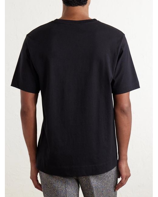 Dries Van Noten Black Hertz Cotton-Jersey T-Shirt for men