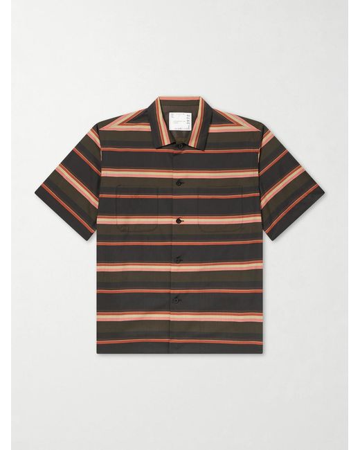 Sacai Multicolor Striped Satin Shirt for men