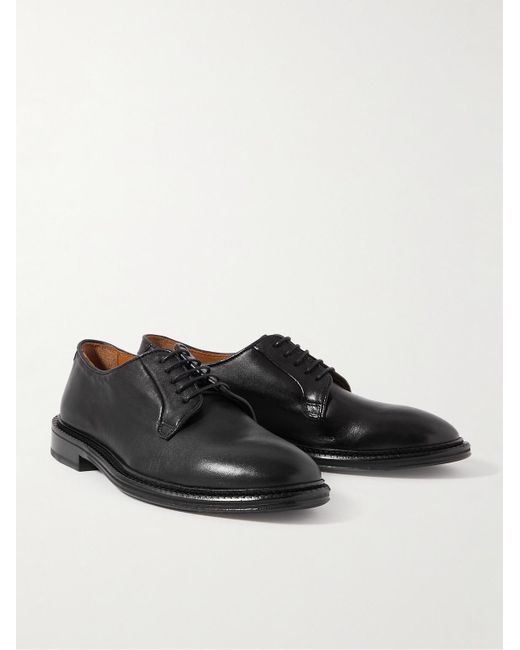 Mr P. Black Lucien Leather Derby Shoes for men