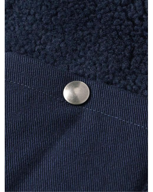 Hartford Blue Twill-trimmed Fleece Gilet for men