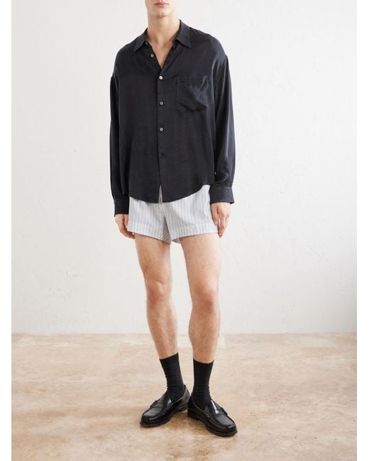Enfants Riches Deprimes White Henri's Everyday Striped Wool And Silk-Blend Boxers for men