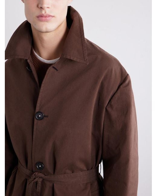 Massimo Alba Brown Mustang Woven Trench Coat for men