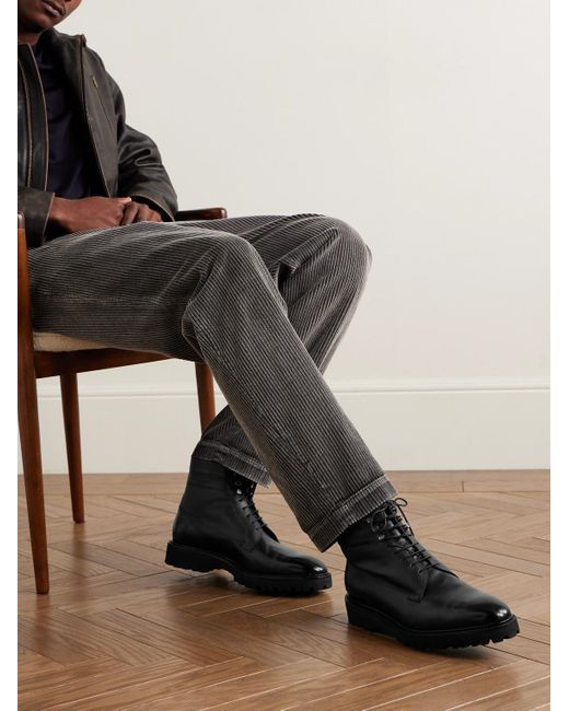 John Lobb Black Alder Leather Boots for men