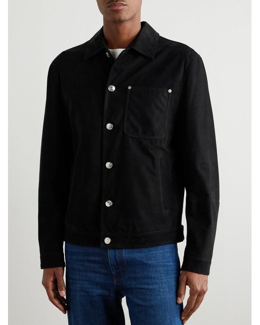 Brunello Cucinelli Black Nubuck Trucker Jacket for men