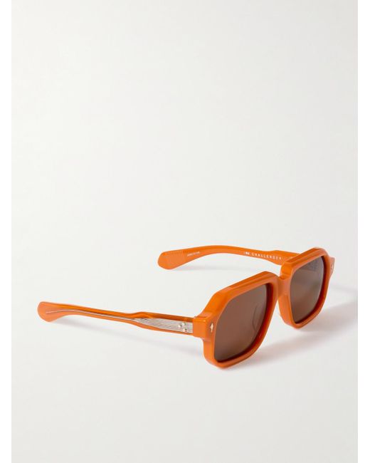 Jacques Marie Mage Orange Challenger Square-Frame Acetate Sunglasses for men