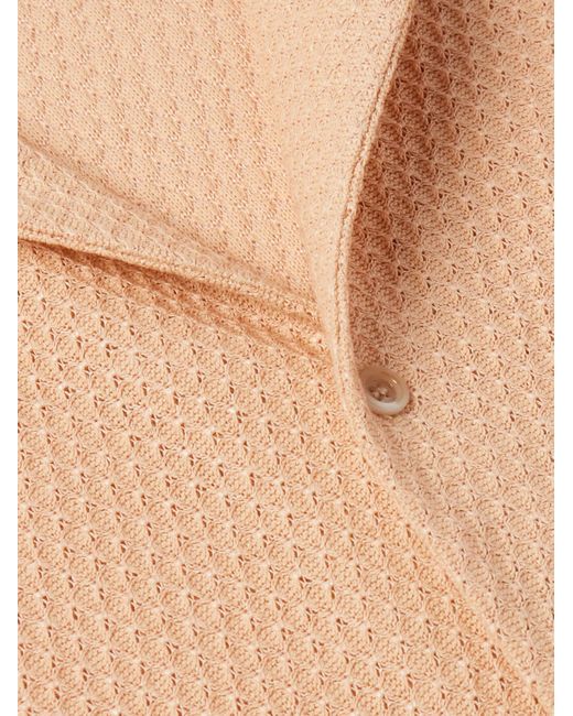 Séfr Natural Noam Camp-collar Waffle-knit Cotton-blend Shirt for men