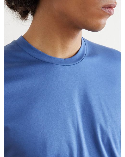 Zimmerli of Switzerland Blue Sea Island Cotton-Jersey T-Shirt for men