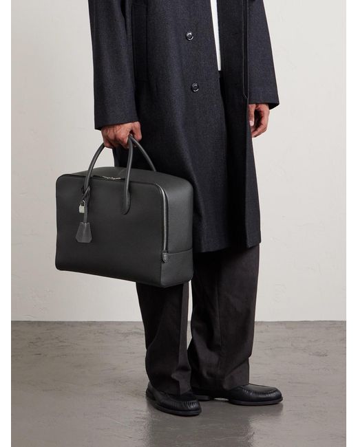 Dunhill Black Century Full-grain Leather Weekend Bag for men