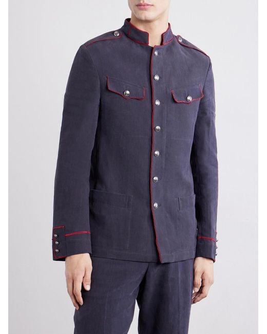 Enfants Riches Deprimes Blue Fireman Linen Blazer for men