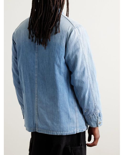 Visvim Blue Social Sculpture Paint-Splattered Denim Jacket for men