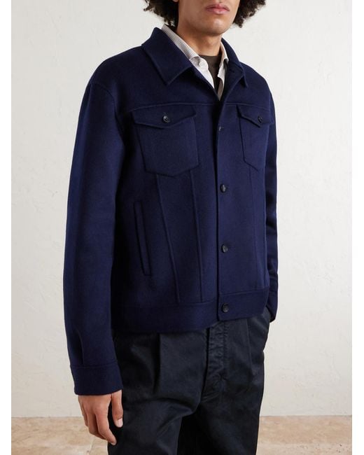 Mr P. Blue Double-faced Wool And Cashmere-blend Jacket for men
