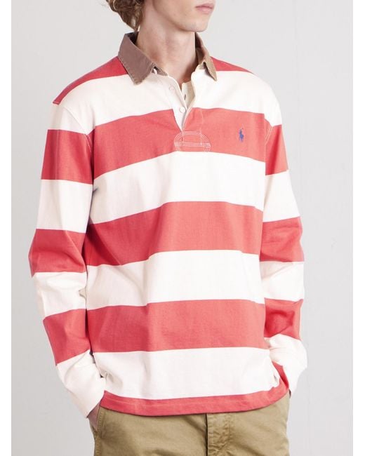 Polo Ralph Lauren Logo-Embroidered Striped Cotton-Jersey Rugby Shirt for men
