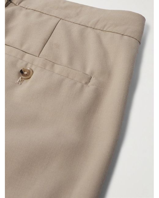 NN07 Natural Fritz 1728 Straight-leg Pleated Twill Trousers for men