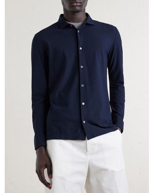 Slowear Blue Zanone Slim-Fit Icecotton Shirt for men