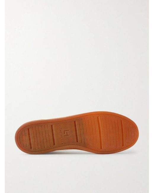 Officine Creative White Militia 001 Suede-Trimmed Full-Grain Deerskin Sneakers for men