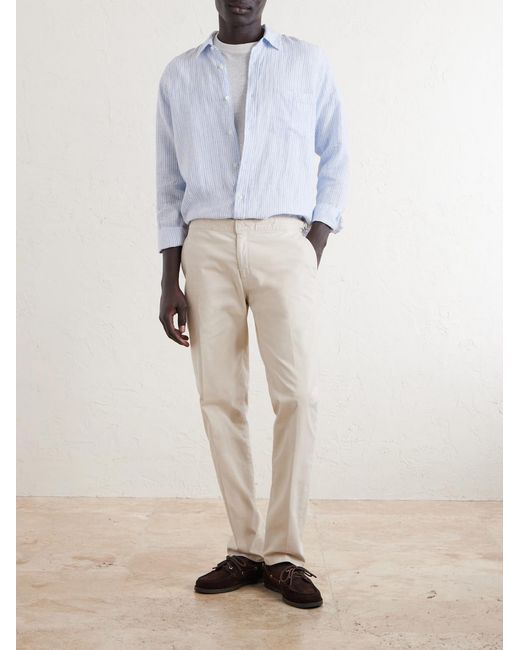 Orlebar Brown Natural Fallon Slim-fit Straight-leg Organic Cotton-blend Twill Trousers for men