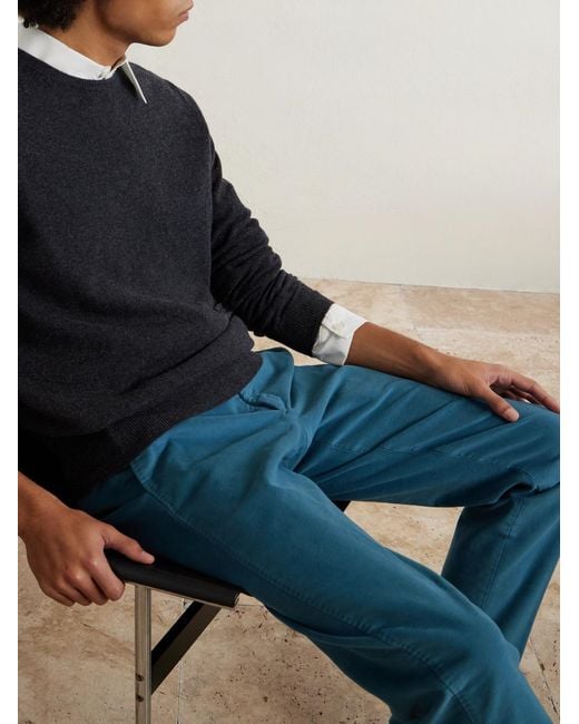 Sid Mashburn Blue Juniper Stretch Cotton-Moleskin Trousers for men