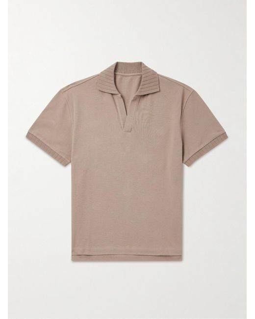 Cotton-Piqué Polo Shirt di STÒFFA in Natural da Uomo