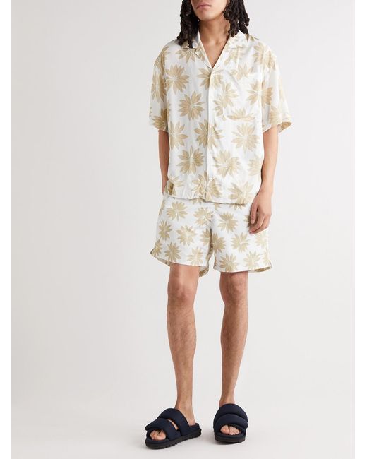 Jacquemus Natural Jean Camp-Collar Floral-Print Poplin Shirt for men