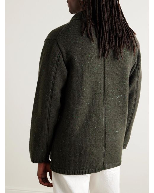 Inis Meáin Black Unstructured Merino Wool And Cashmere-blend Cardigan for men