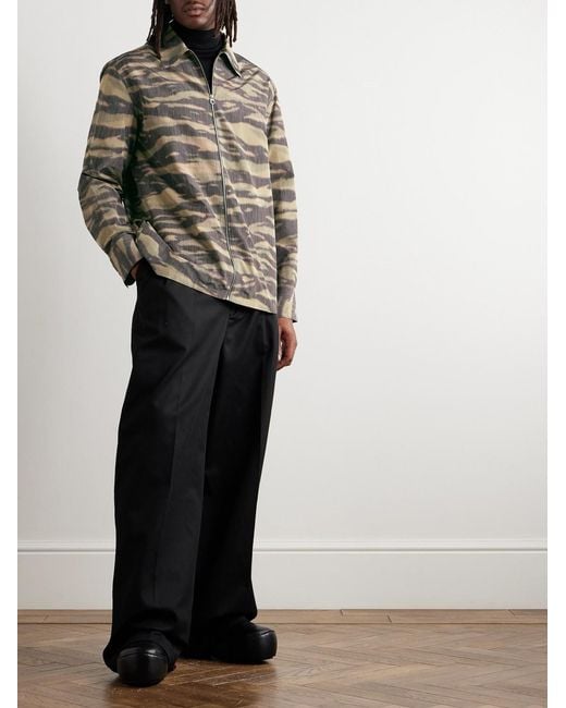 Jil Sander Gray Camouflage-Print Shell Overshirt for men
