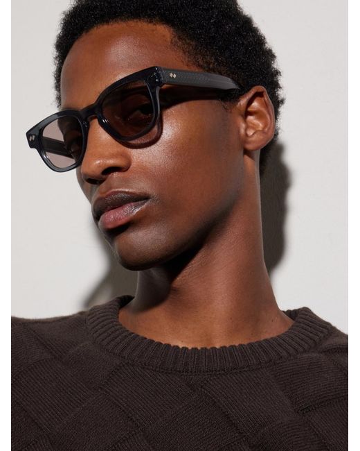 Bottega Veneta Gray Round-Frame Acetate Sunglasses for men