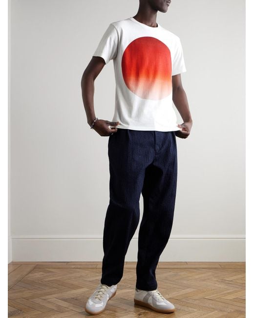 Blue Blue Japan Red Omaru Gradation Printed Cotton-Jersey T-Shirt for men