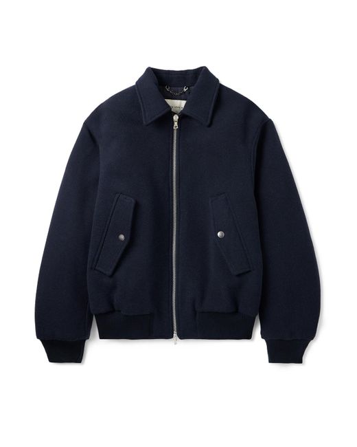 Dries Van Noten Wool Zip-Detailed Jacket in Blue for Men | Lyst