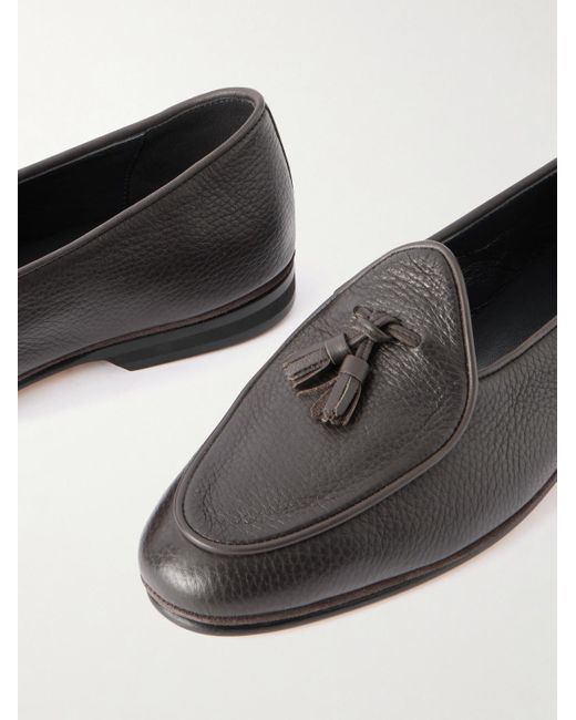 Rubinacci Brown Marphy Tasselled Full-Grain Leather Loafers for men