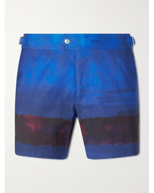 Tom Ford Blue Straight-Leg Mid-Length Dégradé Swim Shorts for men