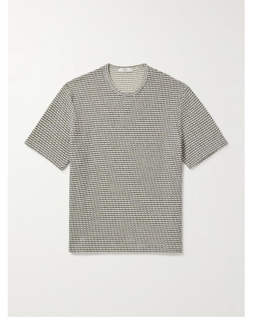T-shirt in cotone ricamato di Mr P. in Gray da Uomo