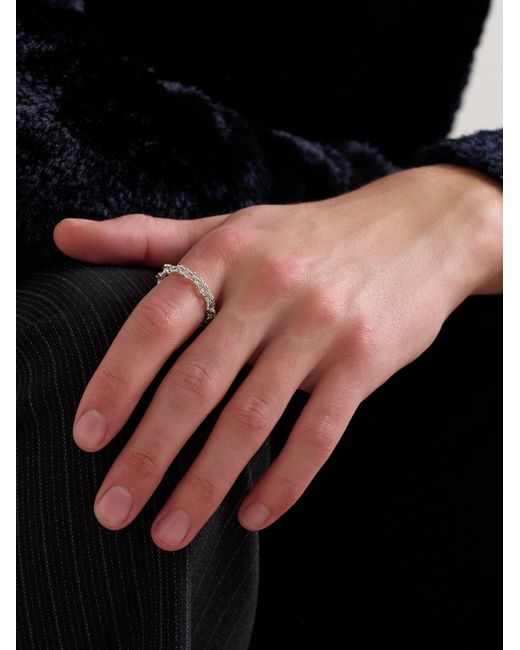 Greg Yuna Black Umlaut Sterling Silver Ring for men