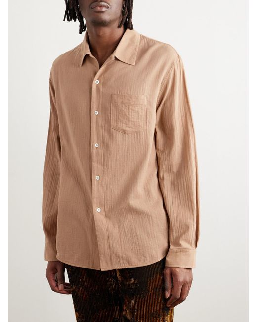Séfr Natural Leo Cotton-voile Shirt for men