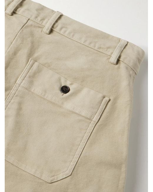 Officine Generale Natural Greg Straight-Leg Garment-Dyed Cotton-Moleskin Trousers for men
