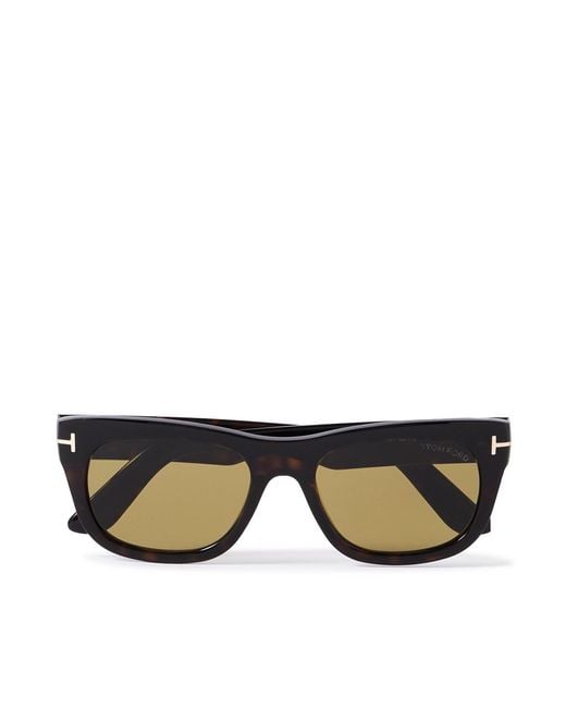 Tom Ford Black Marshall Rectangular-Frame Acetate Sunglasses for men
