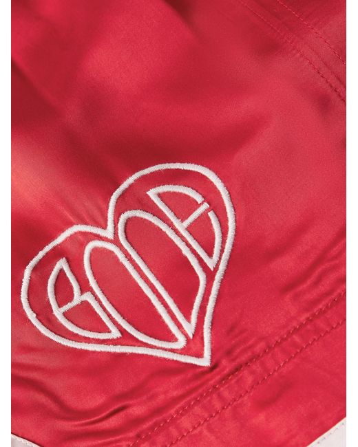 Bode Wide-Leg Logo-Embroidered Two-Tone Satin Shorts for men